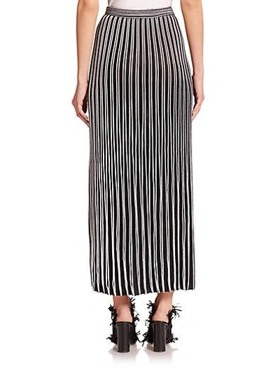 Shop Proenza Schouler Pleated Knit Skirt In Black-off White
