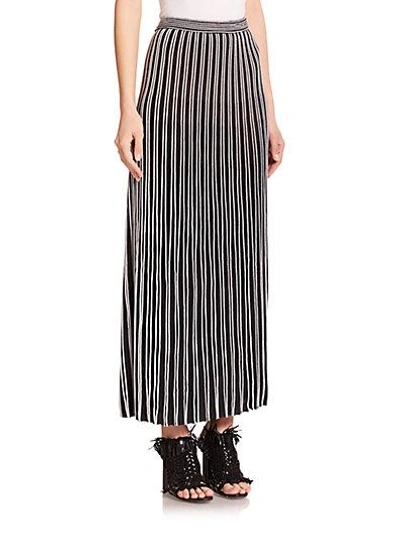Shop Proenza Schouler Pleated Knit Skirt In Black-off White
