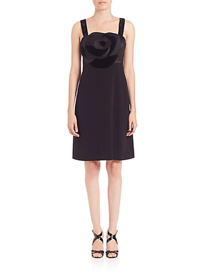 Shop Diane Von Furstenberg Darling Rose-detail Dress In Black