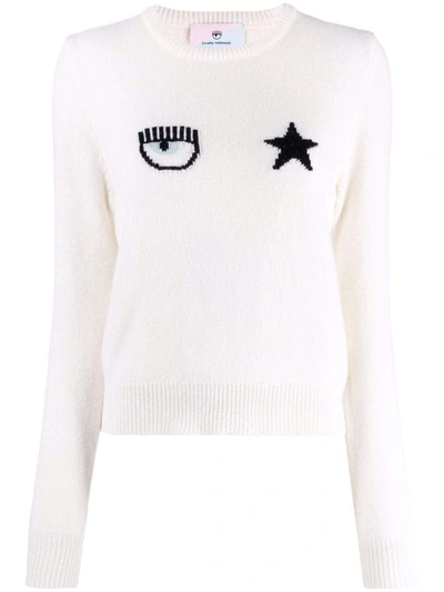 Shop Chiara Ferragni Knitwear In Winter White