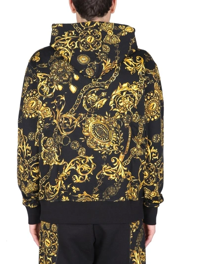 Shop Versace Jeans Couture Sweatshirt With Regalia Baroque Print In Black