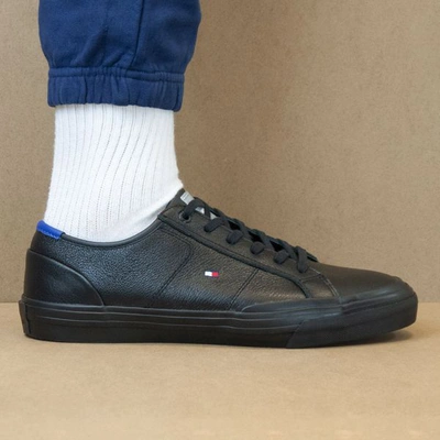 Tommy Hilfiger Corporate Flag Trainers - Black | ModeSens
