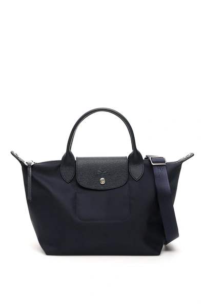 Shop Longchamp Le Pliage Neo Small Shopping Bag In Marine (blue)