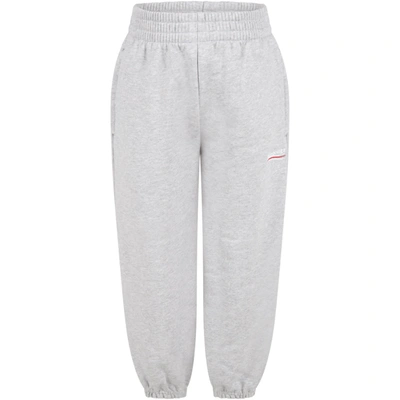 Shop Balenciaga Grey Sweatpant For Kids With Logo