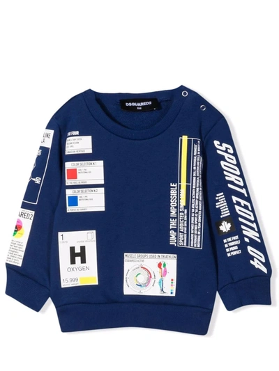 Shop Dsquared2 Graphic Print Sweatshirt In Blue