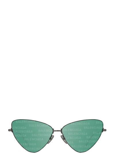 Shop Balenciaga Bb0148s Shiny Dark Grey Sunglasses