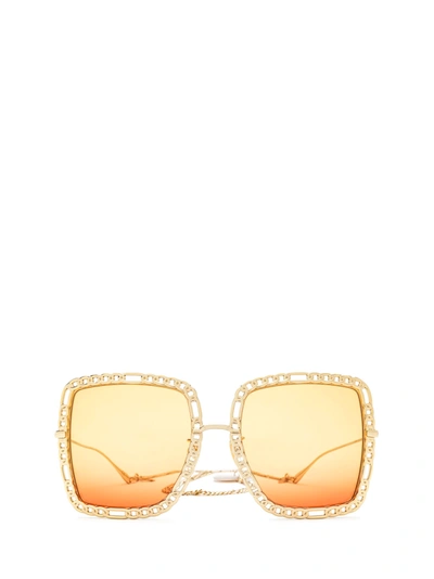 Shop Gucci Gg1033s Gold Sunglasses