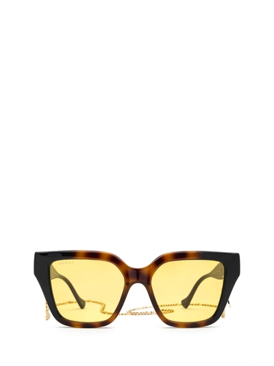 Shop Gucci Gg1023s Havana &amp; Black Sunglasses In Havana & Black