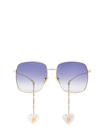 Shop Gucci Gg1031s Gold Sunglasses