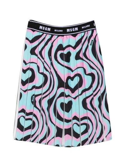 Shop Msgm Teen Patterned Skirt In Multicolor