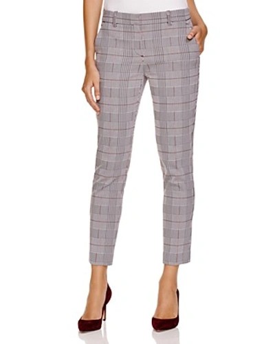 Theory Treeca Brant Check Plaid Pants In Black/white ModeSens