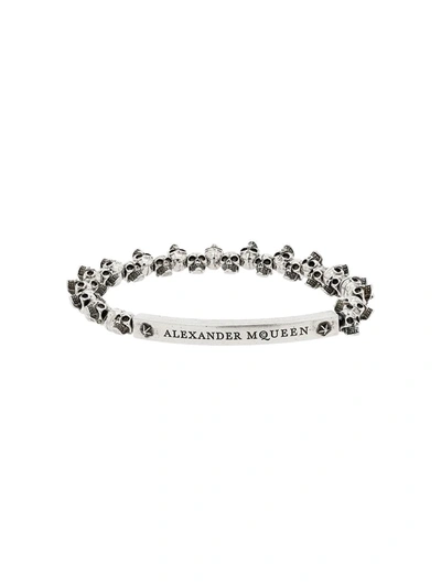 Shop Alexander Mcqueen Silver Mini Skull Bracelet