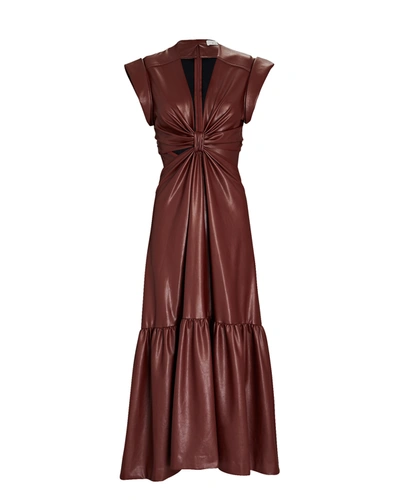 Shop A.l.c Alexandria Vegan Leather Midi Dress In Burgundy