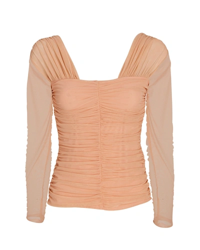 Shop A.l.c Jackie Ruched Tulle Top In Blush
