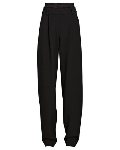 Shop A.l.c Ryan Pleated Double Waistband Pants In Black