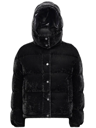 Moncler Black Down Velvet Daos Jacket In Nero | ModeSens