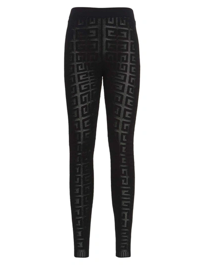 Shop Givenchy 4g Jacquard Legging Pants In Black
