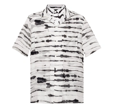 Shop Burberry Watercolour Print Double-layered Shirt In Monochrome Ip Pttn