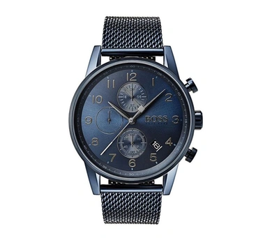 Shop Hugo Boss Navigator Chronograph Quartz Blue Dial Mens Watch 1513538