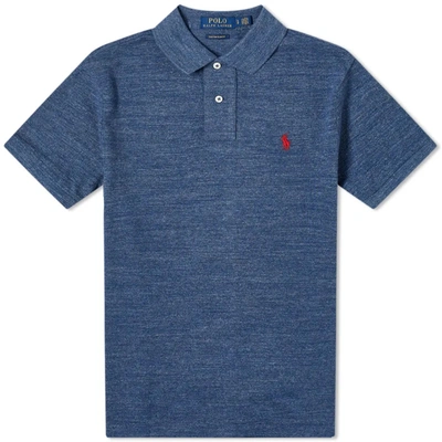 Shop Polo Ralph Lauren Classics Mens Medium Blue Custom Fit Polo