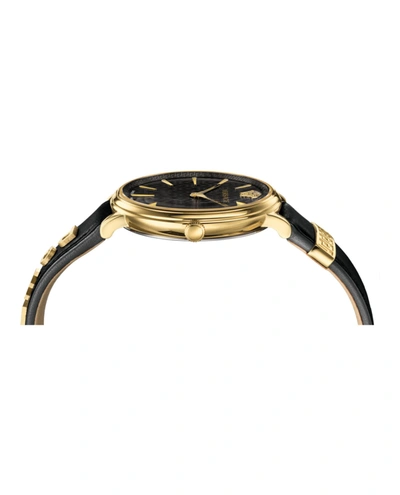 Shop Versace Manifesto Strap Watach In Black