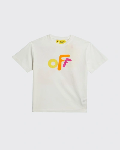 Shop Off-white Girl's Multicolor Logo Arrow T-shirt In Whitemulti