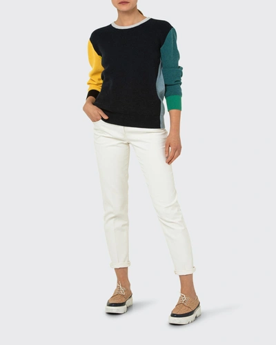 Shop Akris Colorblock Cashmere Sweater In Mimosa-multicolor