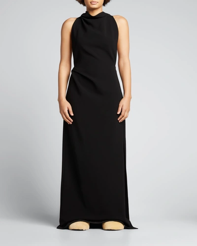 Proenza Schouler Halter-neck Matte Crepe Backless Gown In Black