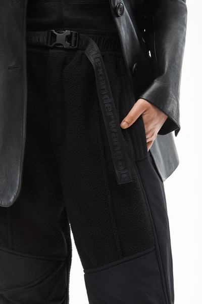 Shop Alexander Wang Jogger Pant In Teddy Fleece And Nylon In Black