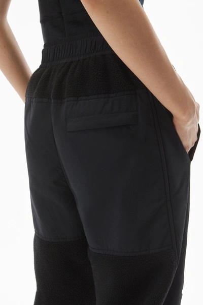 Shop Alexander Wang Jogger Pant In Teddy Fleece And Nylon In Black