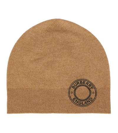 Shop Burberry Cashmere-blend Beanie In Camel