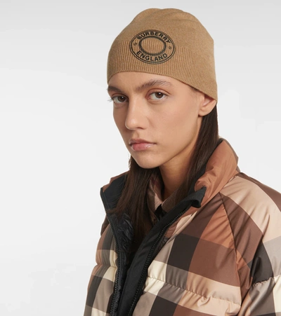 Shop Burberry Cashmere-blend Beanie In Camel