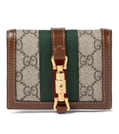 Shop Gucci Jackie 1961 Gg Supreme Wallet In Be.ebon/br.sugar/vrv