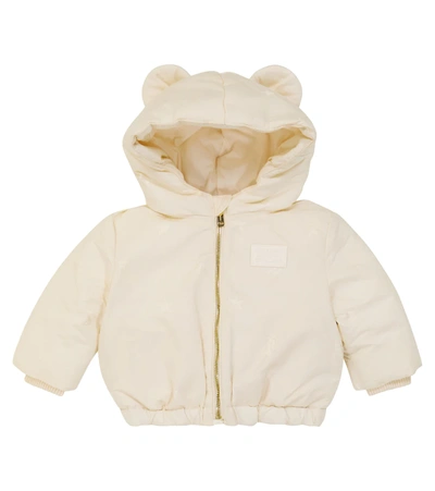 Shop Burberry Baby Nylon Down Jacket In Pale Cream Ip Pttn