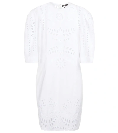 Shop Isabel Marant Dallin Embroidered Cotton Minidress In White