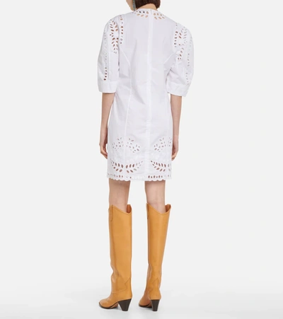 Shop Isabel Marant Dallin Embroidered Cotton Minidress In White