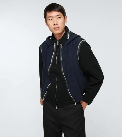 Shop Undercover Multi-zip Wool Jacket In Black