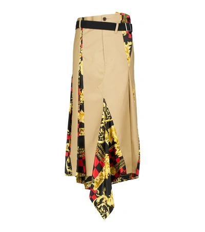 Shop Junya Watanabe X Versace Baroque Printed Skirt In Bge X Bk/rd/yl
