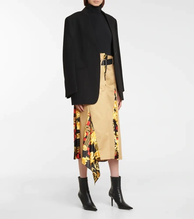 Shop Junya Watanabe X Versace Baroque Printed Skirt In Bge X Bk/rd/yl