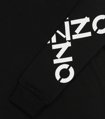 Shop Kenzo Logo Cotton Sweatshirt Dress In Black