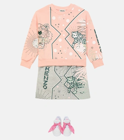 Shop Kenzo Printed Cotton Sweatshirt In Pink