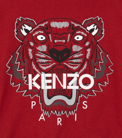 Shop Kenzo Long-sleeved Logo Cotton T-shirt In Dark Red