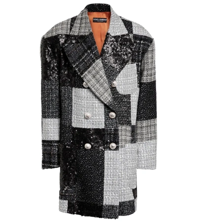 Shop Dolce & Gabbana Patchwork Tweed Blazer In Variante Abbinata