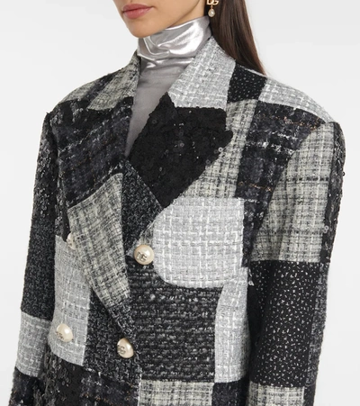 Shop Dolce & Gabbana Patchwork Tweed Blazer In Variante Abbinata