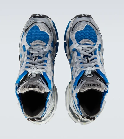 Shop Balenciaga Runner Sneakers In Grey/blue/black