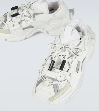 Shop Dolce & Gabbana Low-top Space Sneakers In White/silver