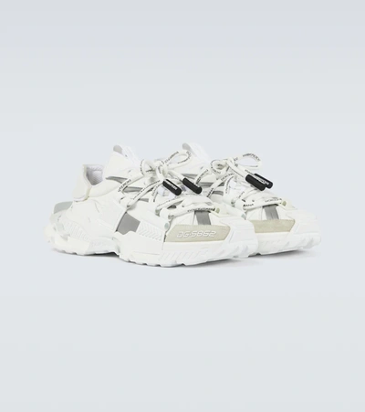 Shop Dolce & Gabbana Low-top Space Sneakers In White/silver