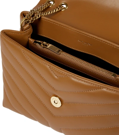 Shop Saint Laurent Loulou Small Leather Shoulder Bag In Naturel Dk/natur Dk
