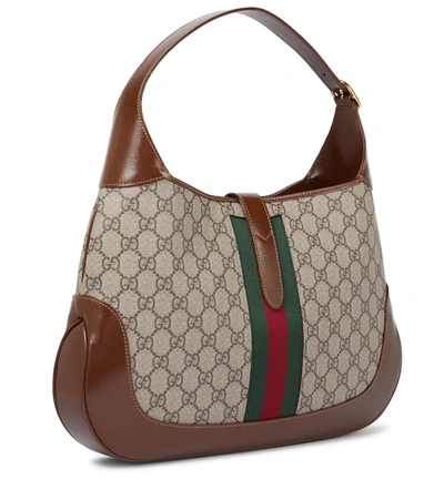 Shop Gucci Jackie 1961 Medium Shoulder Bag In Be.ebon/br.sugar/vrv