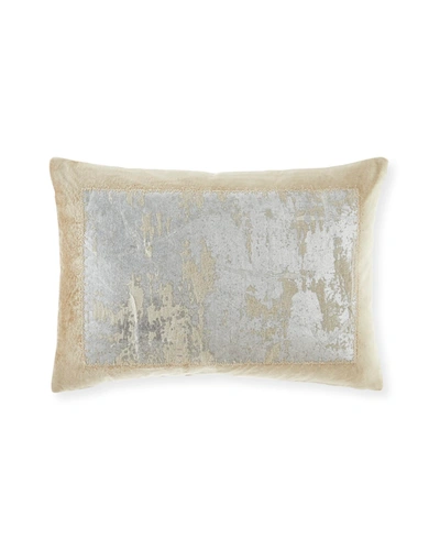 Shop Donna Karan Home Metallic Velvet Pillow, 14" X 20"